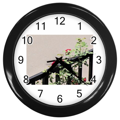 watermark2 Wall Clock (Black) from ArtsNow.com Front