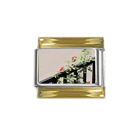 watermark2 Gold Trim Italian Charm (9mm) from ArtsNow.com Front