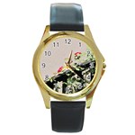 watermark2 Round Gold Metal Watch