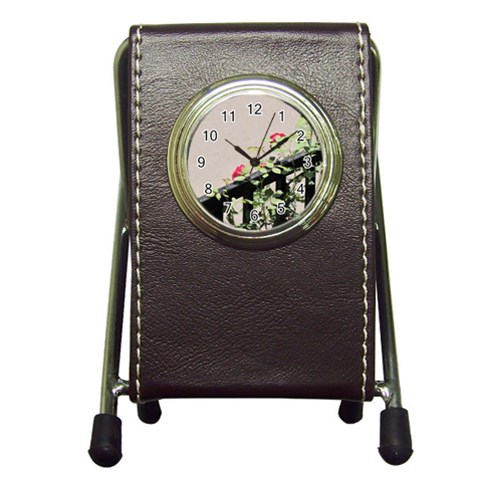 watermark2 Pen Holder Desk Clock from ArtsNow.com Front