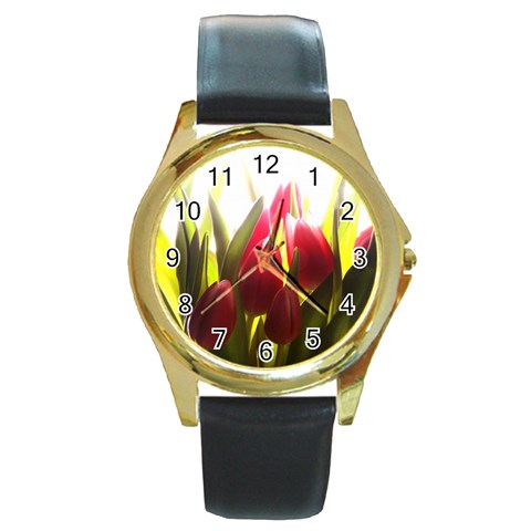 5 Round Gold Metal Watch from ArtsNow.com Front