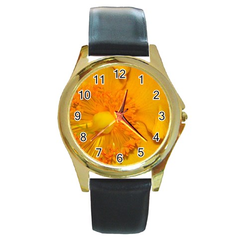 15 Round Gold Metal Watch from ArtsNow.com Front