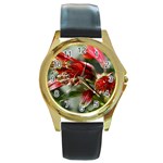 9 Round Gold Metal Watch