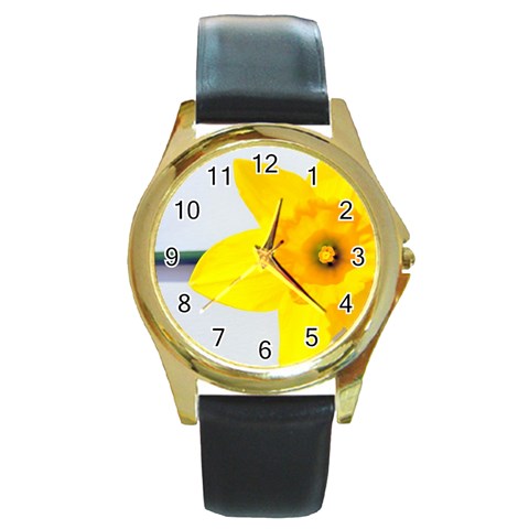n Round Gold Metal Watch from ArtsNow.com Front