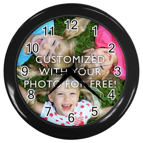 Personalized Photo Wall Clock (Black) from ArtsNow.com Front