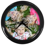 Personalized Photo Wall Clock (Black)