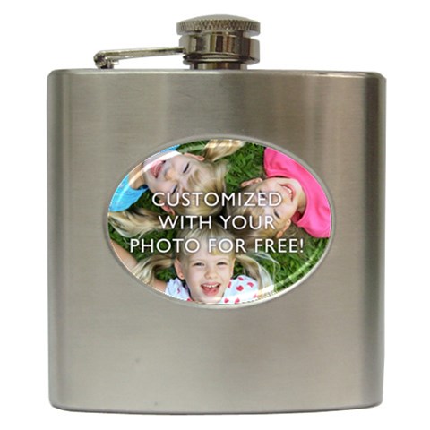 Personalized Photo Hip Flask (6 oz) from ArtsNow.com Front