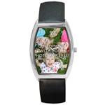 Personalized Photo Barrel Style Metal Watch