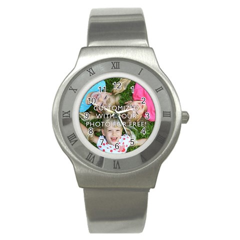 Personalized Photo Stainless Steel Watch from ArtsNow.com Front