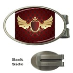 vector-winged-shield-13-by-dragonart Money Clip (Oval)