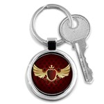 vector-winged-shield-13-by-dragonart Key Chain (Round)