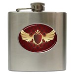 vector-winged-shield-13-by-dragonart Hip Flask (6 oz)