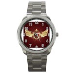 vector-winged-shield-13-by-dragonart Sport Metal Watch
