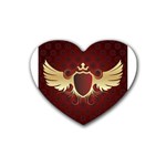 vector-winged-shield-13-by-dragonart Rubber Coaster (Heart)