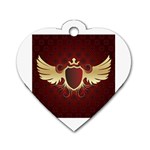 vector-winged-shield-13-by-dragonart Dog Tag Heart (Two Sides)