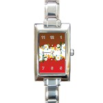 vector-spring-flower-card-02-by-dragonart Rectangular Italian Charm Watch