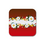 vector-spring-flower-card-02-by-dragonart Rubber Square Coaster (4 pack)