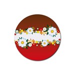 vector-spring-flower-card-02-by-dragonart Rubber Round Coaster (4 pack)