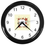 vector-silk-flower-design-card-02-by-dragonart1 Wall Clock (Black)