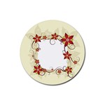 vector-silk-flower-design-card-02-by-dragonart1 Rubber Round Coaster (4 pack)