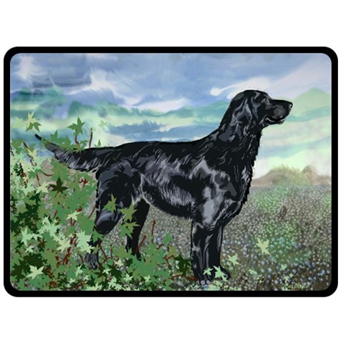 Flatcoat Retriever Fleece Blanket Fleece Blanket (Extra Large) from ArtsNow.com 80 x60  Blanket Front