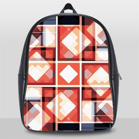 Abstract squares School Bag (Large) from ArtsNow.com Front