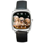 dogs Square Metal Watch