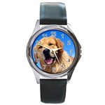 Golden Retriever 4 Round Metal Watch