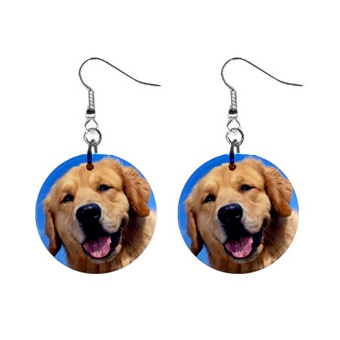 Golden Retriever 4 1  Button Earrings from ArtsNow.com Front