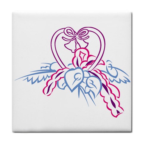 Personalized Wedding Favors Tile Coaster from ArtsNow.com Front