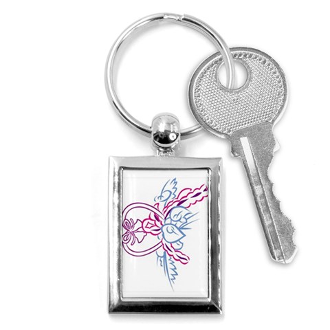 Personalized Wedding Favors Key Chain (Rectangle) from ArtsNow.com Front