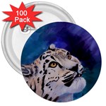 Baby Snow Leopard 3  Button (100 pack)