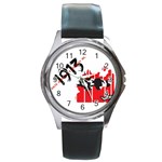 delta sigma theta - som Round Metal Watch