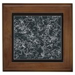 Black and White Threads Framed Tile