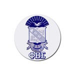 PHI_BETA_SIGMA_shield_w-letters_12 Rubber Coaster (Round)