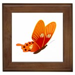 Orange Flame Butterfly Framed Tile