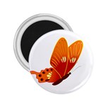 Orange Flame Butterfly 2.25  Magnet