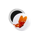 Orange Flame Butterfly 1.75  Magnet