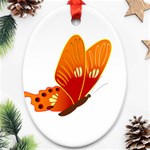 Orange Flame Butterfly Ornament (Oval)