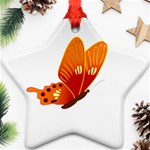 Orange Flame Butterfly Ornament (Star)