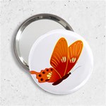 Orange Flame Butterfly 2.25  Handbag Mirror