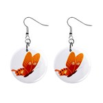 Orange Flame Butterfly 1  Button Earrings