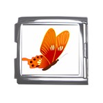 Orange Flame Butterfly Mega Link Italian Charm (18mm)