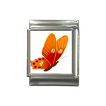 Orange Flame Butterfly Italian Charm (13mm)