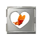 Orange Flame Butterfly Mega Link Heart Italian Charm (18mm)