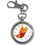 Orange Flame Butterfly Key Chain Watch