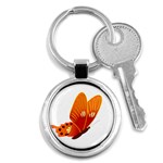 Orange Flame Butterfly Key Chain (Round)