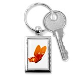 Orange Flame Butterfly Key Chain (Rectangle)