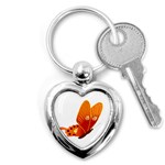 Orange Flame Butterfly Key Chain (Heart)