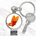 Orange Flame Butterfly Nail Clippers Key Chain